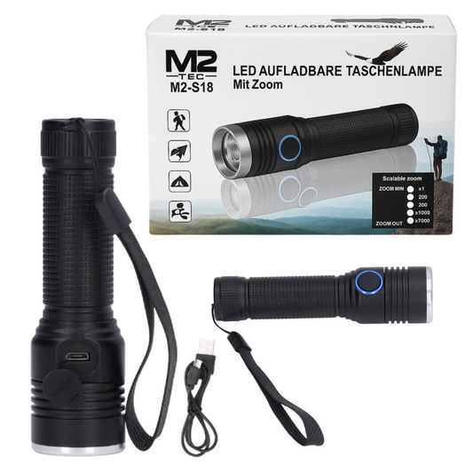 Combo de 2 mini linternas recargables con zoom